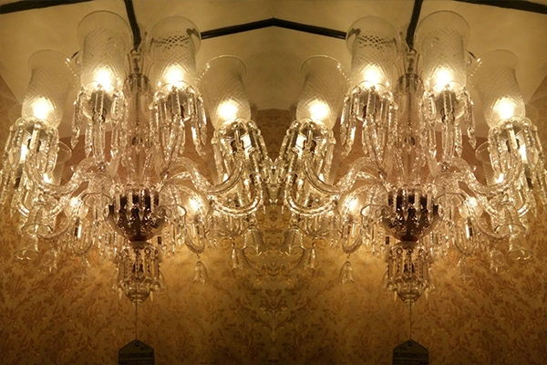 Modern glass chandelier lighting for commercial projects