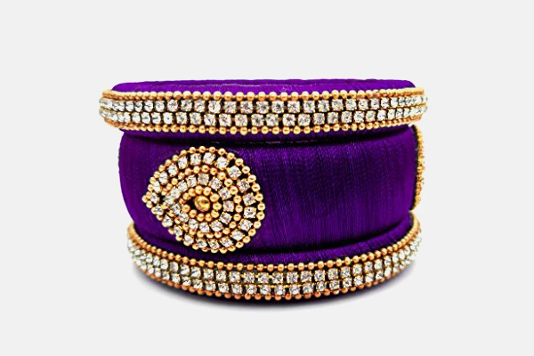 Handcrafted fancy bangles with decorative stones