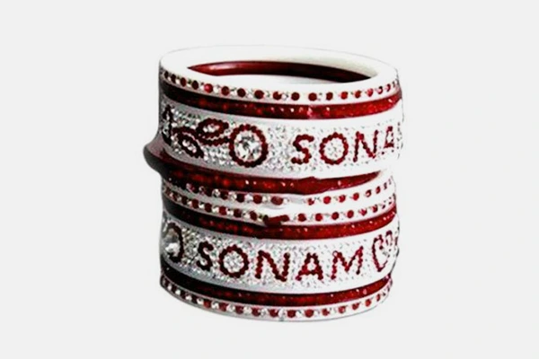 Designer glass bangles with custom name engraving