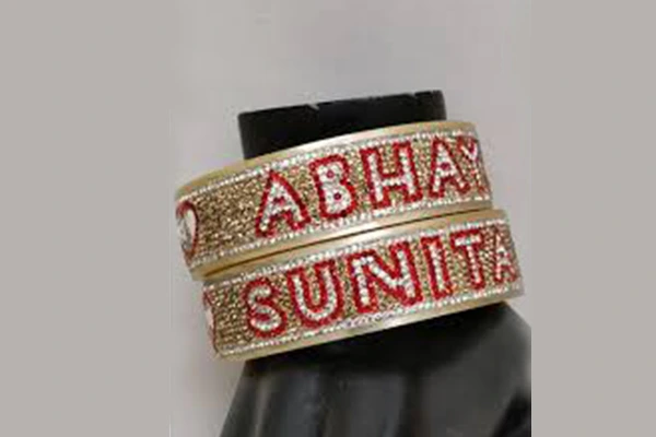 Handmade personalized glass bangles for weddings