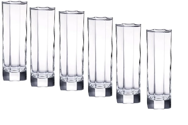 Elegant water glassware produced by glass artisans